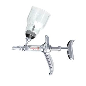 N J Philips 1ml Stainless Steel Bottle Mount Injector, Variable Dose c/w Shroud & 3 caps